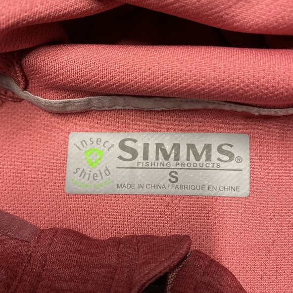 Simms Insect Shield Hoodie Womens Small Red 1/2 Zip Performance Fishing Light - Picture 5 of 8